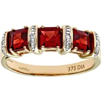 Diamant L'Eternel Anillo 'Eternity-Ring aus 375 Gelbgold mit Diamant mit Granat' oro