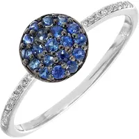 Diamant L'Eternel Anillo 'Ring aus 375 Weißgold mit 0.44 Karat Diamant mit Saphir' plata
