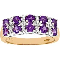 Diamant L'Eternel Anillo 'Ring aus 375 Gelbgold mit Diamant mit Amethyst' oro