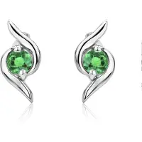 Diamant L'Eternel Pendientes 'Ohrringe aus 375 Weißgold mit Smaragd' plata