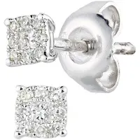 Diamant L'Eternel Pendientes 'Ohrringe aus 375 Weißgold mit 0.1 Karat Diamant' plata