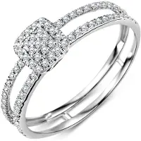Diamant L'Eternel Anillo 'Ring aus 375 Weißgold mit Diamant' plata