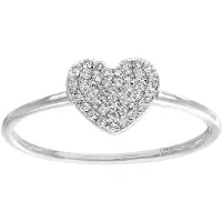 Diamant L'Eternel Anillo 'Ring aus 750 Weißgold mit 0.13 Karat Diamant Herz-Design' oro