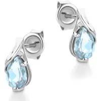 Diamant L'Eternel Pendientes 'Ohrringe aus 585 Weißgold mit Topas' plata