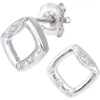 Diamant L'Eternel Pendientes 'Ohrringe aus 375 Weißgold mit Diamant' plata