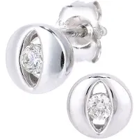 Diamant L'Eternel Pendientes 'Ohrstecker aus 375 Weißgold mit Diamant' plata