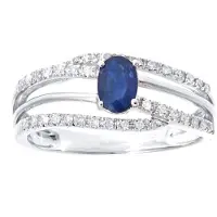 Diamant L'Eternel Anillo 'Ring aus 375 Weißgold mit Diamant mit Saphir' plata