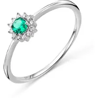 Diamant L'Eternel Anillo 'Ring aus 375 Weißgold mit Diamant mit Smaragd' plata