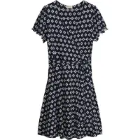 Bonprix Vestido azul oscuro / blanco