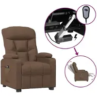 vidaXL Sillón reclinable eléctrico, color marrón, tapizado en tela