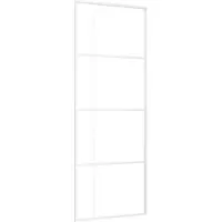 vidaXL Puerta corredera de vidrio ESG y aluminio, 76x205 cm, color blanco