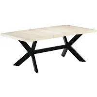vidaXL Mesa de comedor blanca, 200x100x75 cm, madera maciza de mango