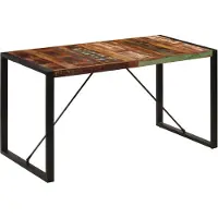 vidaXL Mesa de comedor, 140x70x75 cm, madera maciza con aspecto envejecido
