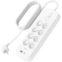 Belkin SRB003CA2M, 900 J, 8 tomas de corriente AC, Tipo E, Tipo E, Blanco, 2 metros