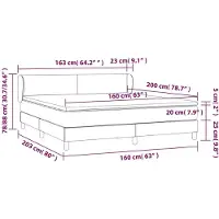 vidaXL Cama con somier y colchón de la marca , color marrón oscuro, dimensiones 160x200 cm, tapizada en tela