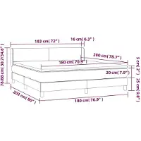 vidaXL Cama con somier y colchón de la marca , color marrón oscuro, dimensiones 180x200 cm, tapizada en tela