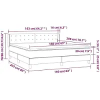vidaXL Cama con somier y colchón de la marca , color marrón oscuro, dimensiones 160x200 cm, tapizada en tela