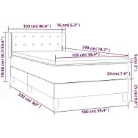 vidaXL Cama con somier y colchón de la marca , color , dimensiones 100x200 cm, tapizada en tela