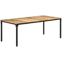 vidaXL : Mesa de comedor, 200x100x76 cm, madera de mango rústica