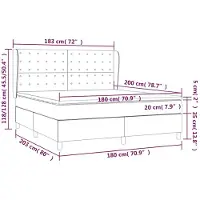 vidaXL Cama con somier y colchón de la marca , color marrón oscuro, dimensiones 180x200 cm, tapizada en tela
