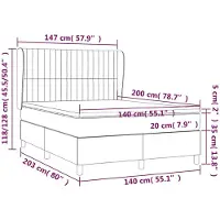 vidaXL Cama con somier y colchón , color taupe, 140x200 cm, tapizada en tela