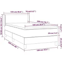 vidaXL Cama con somier y colchón de la marca , color , dimensiones 100x200 cm, tapizada en tela