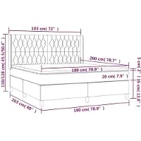 vidaXL Cama con somier y colchón de color crema, 180x200 cm, tapizada en tela
