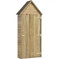 vidaXL : Caseta de jardín con puerta, 69,5 x 32 x 178 cm, pino impregnado