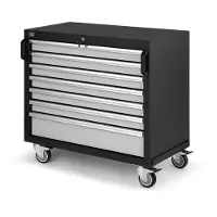 HBM Carro de herramientas profesional de 7 cajones ancho para amueblar el taller