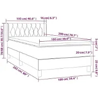vidaXL Cama con somier y colchón de la marca , color , dimensiones 100x200 cm, tapizada en tela