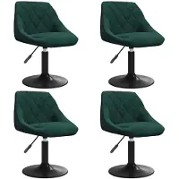 vidaXL : Juego de 4 sillas de comedor, giratorias, color verde oscuro, tapizadas en terciopelo