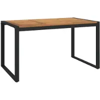 vidaXL Mesa de jardín con patas en forma de U, 140x80x75 cm, madera maciza de acacia