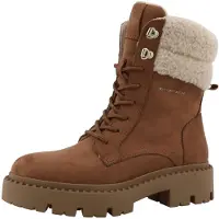 Tom Tailor Botines con cordones cognac