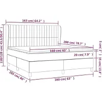 vidaXL Cama con somier y colchón de la marca , color marrón oscuro, dimensiones 160x200 cm, tapizada en tela