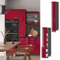 Vicco Armario de farmacia R-Line Rojo de alto brillo 30 cm, Model 37851