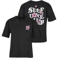 Miss Tee Camiseta 'Self Love Club' rosa / altrosa / negro / blanco