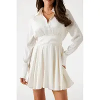 Guess Marciano GUESS Ls Concetta Flare Dr Cream White Talla: M | Blusón Outlet | Mujer | Blanco