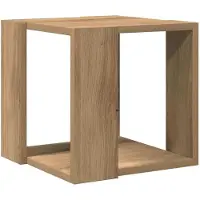 vidaXL Mesa de centro estilo artesanal, roble, 32 x 32 x 30 cm, material de madera