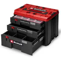 Einhell Maletín modular con cajones - E-Case de - 3 cajones con cerradura - Sistema apilable