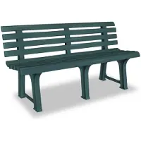 vidaXL Banco de jardín de 145,5 cm, plástico, color verde