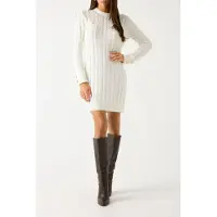Guess Marciano GUESS Ls Cn Elsa Swtr Dres Cream White Talla: L | Mini Vestidos Outlet | Mujer | Blanco