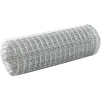 vidaXL Valla de alambre galvanizado, acero, 10 x 0,5 m, color plateado