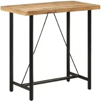 vidaXL Mesa alta de 110x55x107 cm, hecha de madera maciza de mango y hierro