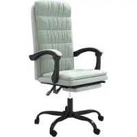 vidaXL Silla de oficina con función reclinable, color gris claro, tapizada en terciopelo ()