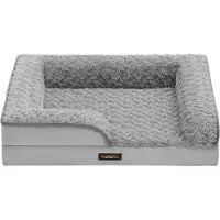 Feandrea Cama ortopédica para perros grandes de la marca , sofá impermeable para perros, tamaño L: 71 x 58 x 16 cm, color gris paloma