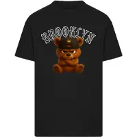 Mister tee Camiseta 'Brooklyn Born Legend' marrón / negro / blanco