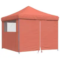 vidaXL : Tienda de campaña plegable tipo pop-up para fiestas, con 4 paneles laterales, color terracota
