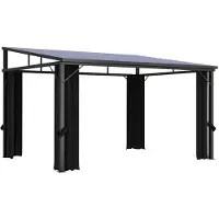 vidaXL Pabellón con cortinas, 405x294x244 cm, color antracita