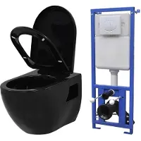 vidaXL Inodoro de pared con cisterna empotrada, cerámica, color ()
