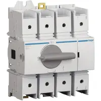 Hager Interruptor de carga , 4 polos, modelo HAD412, 125A, para montaje en carril DIN o placa de montaje